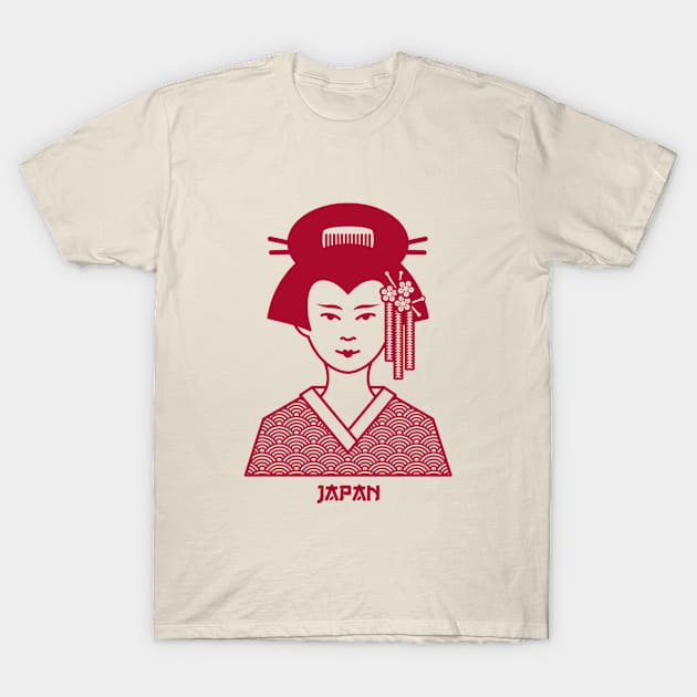 Japanese Geisha Kimono Design T-Shirt by New East 